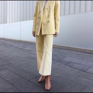 ZARA Cropped High-Waisted Corduroy Pants